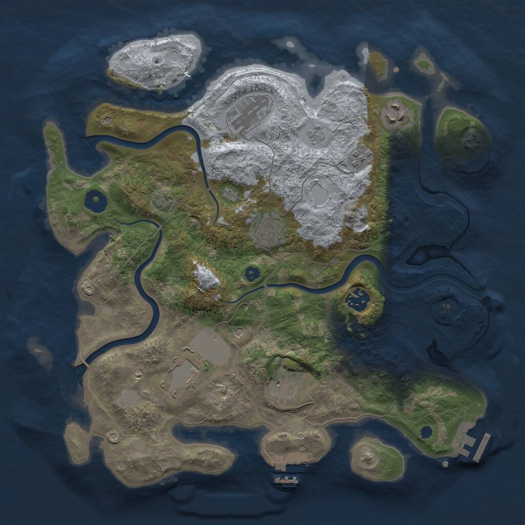 Rust Map: Procedural Map, Size: 3500, Seed: 171031220, 13 Monuments