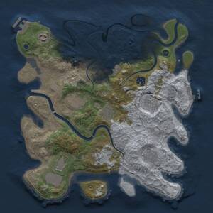 Thumbnail Rust Map: Procedural Map, Size: 3500, Seed: 1180682249, 16 Monuments