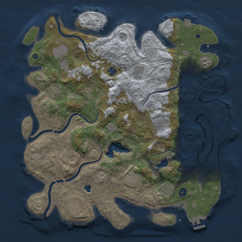 Rust Map: Procedural Map, Size: 4250, Seed: 1369683031, 17 Monuments