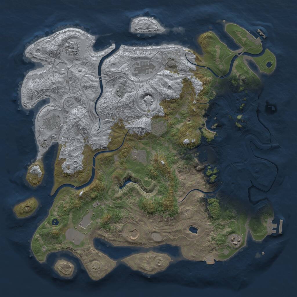 Rust Map: Procedural Map, Size: 4250, Seed: 1606452525, 16 Monuments