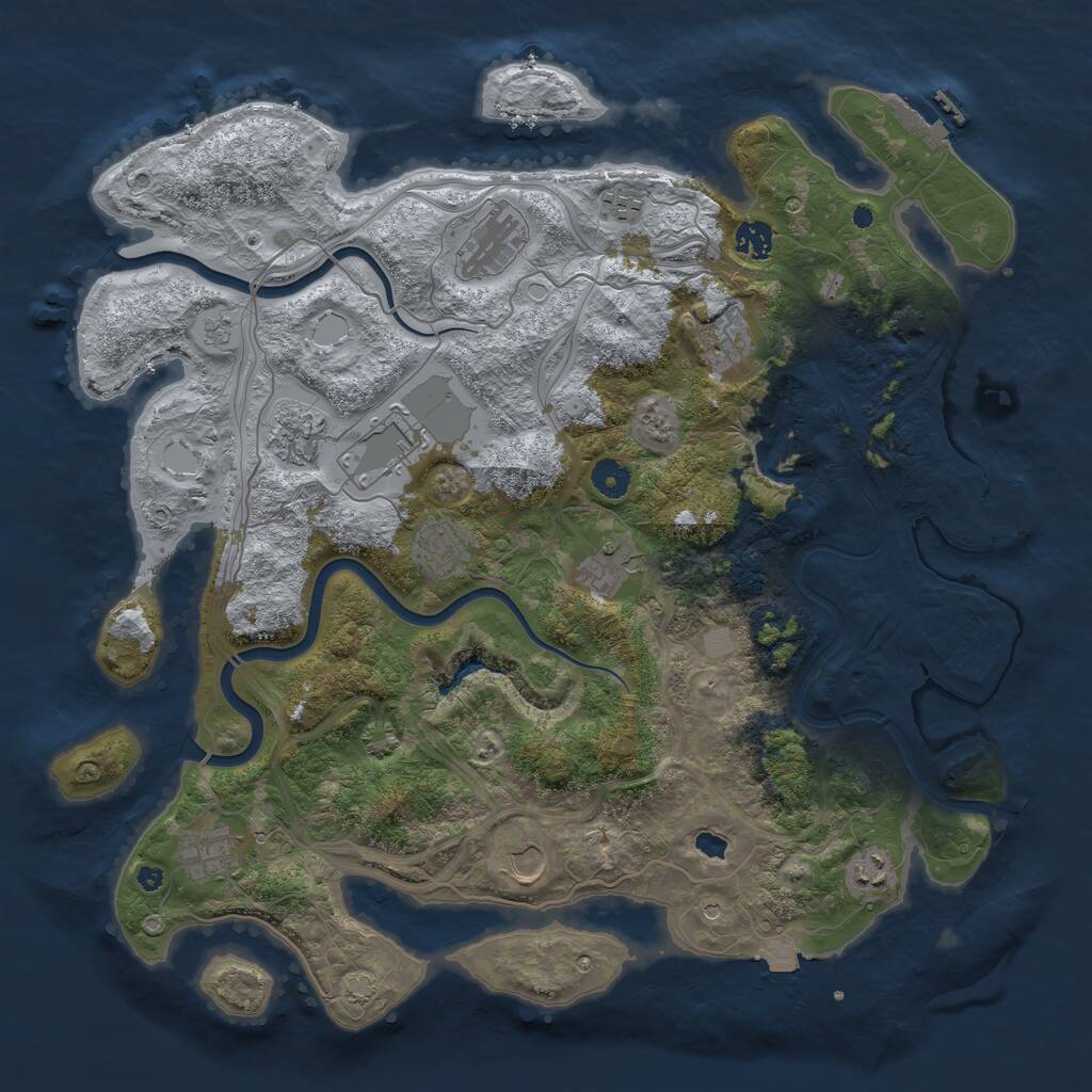 Rust Map: Procedural Map, Size: 4250, Seed: 1606452525, 17 Monuments
