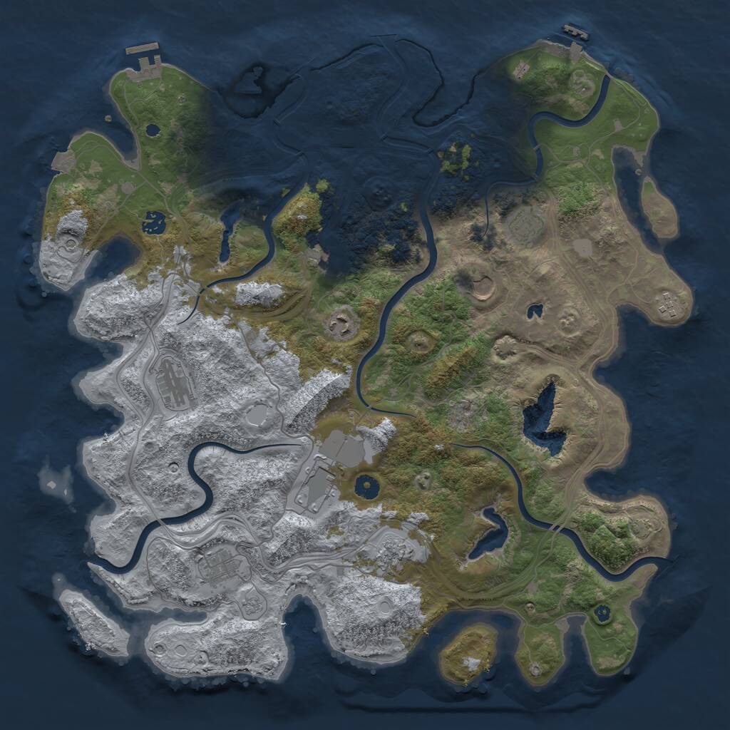 Rust Map: Procedural Map, Size: 4500, Seed: 332035192, 16 Monuments