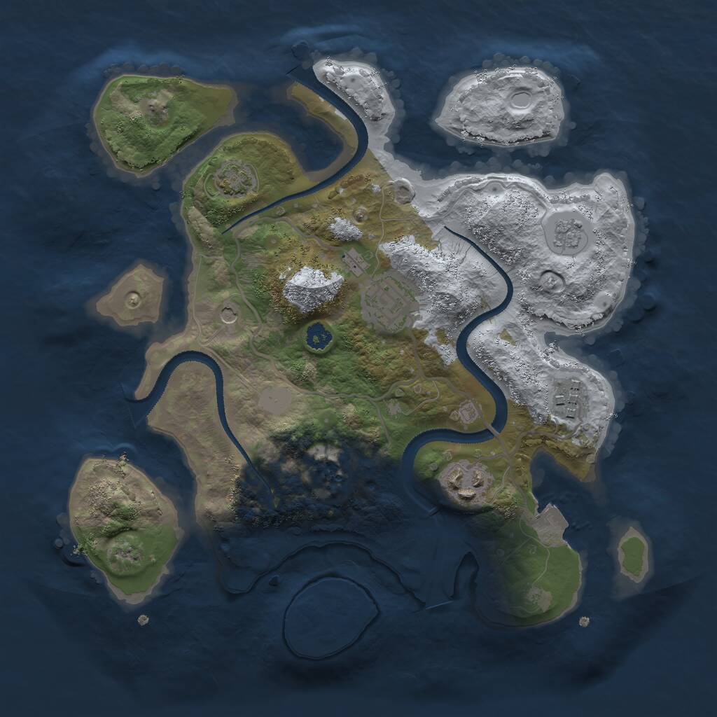 Rust Map: Procedural Map, Size: 2800, Seed: 795058448, 7 Monuments