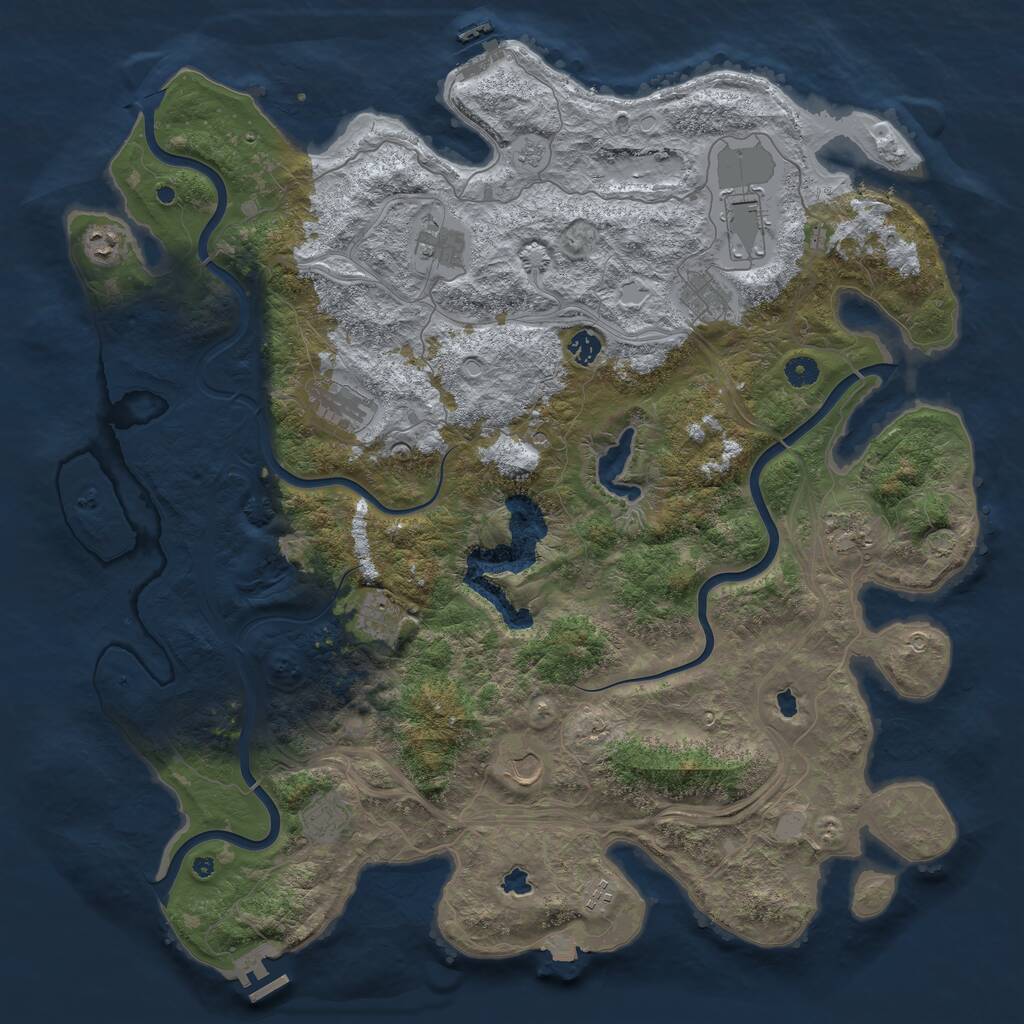 Rust Map: Procedural Map, Size: 4800, Seed: 1614085300, 17 Monuments