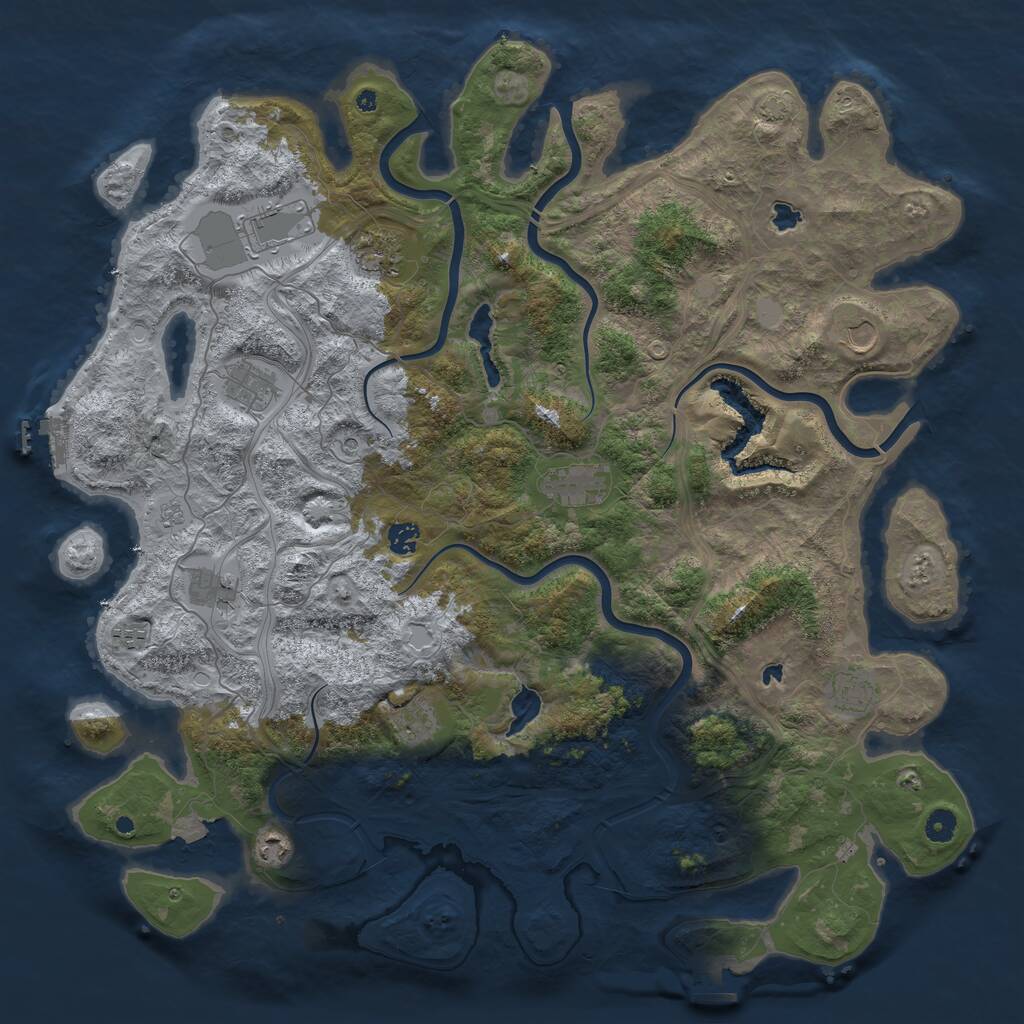 Rust Map: Procedural Map, Size: 4750, Seed: 12345678, 17 Monuments