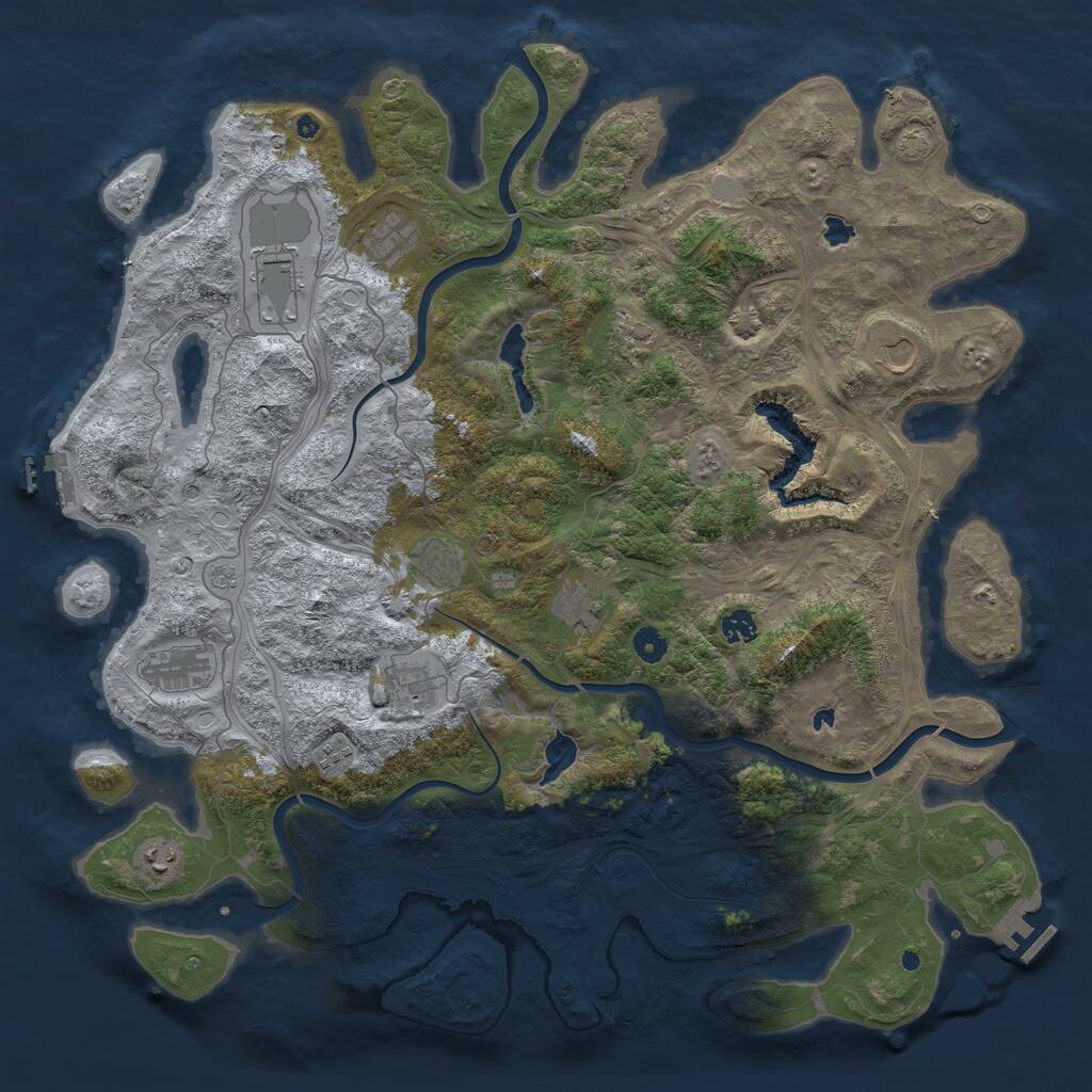 Rust Map: Procedural Map, Size: 4750, Seed: 12345678, 17 Monuments