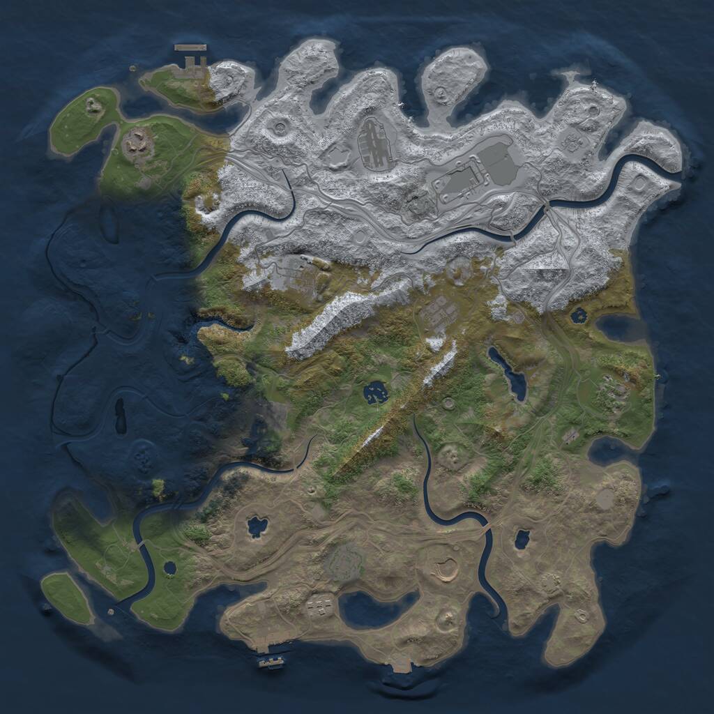 Rust Map: Procedural Map, Size: 4500, Seed: 234577088, 17 Monuments