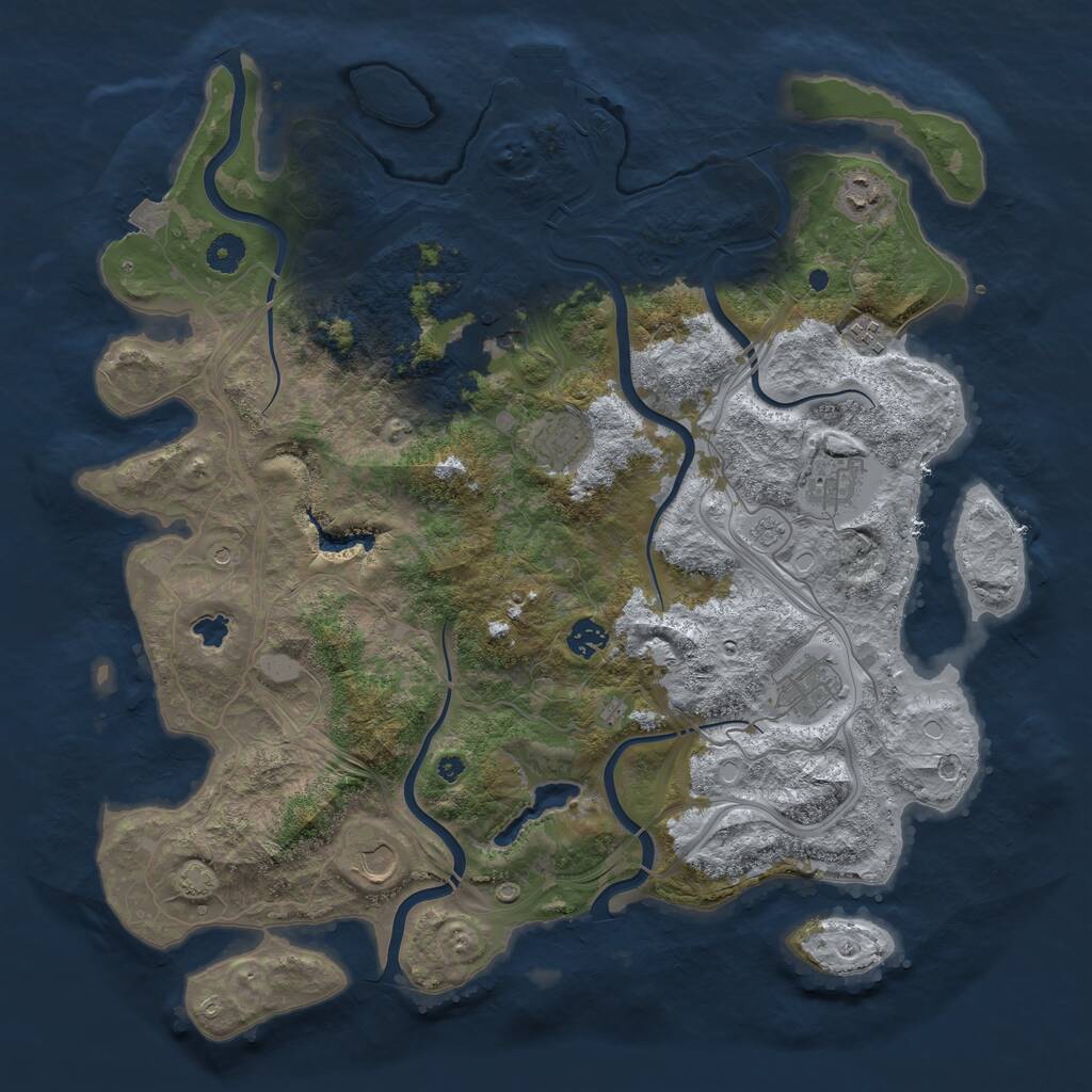 Rust Map: Procedural Map, Size: 4250, Seed: 2376200, 13 Monuments