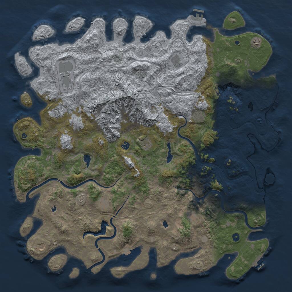 Rust Map: Procedural Map, Size: 5500, Seed: 17762077, 17 Monuments