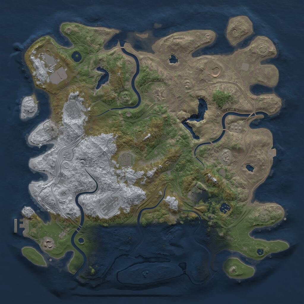 Rust Map: Procedural Map, Size: 4500, Seed: 2148697, 15 Monuments