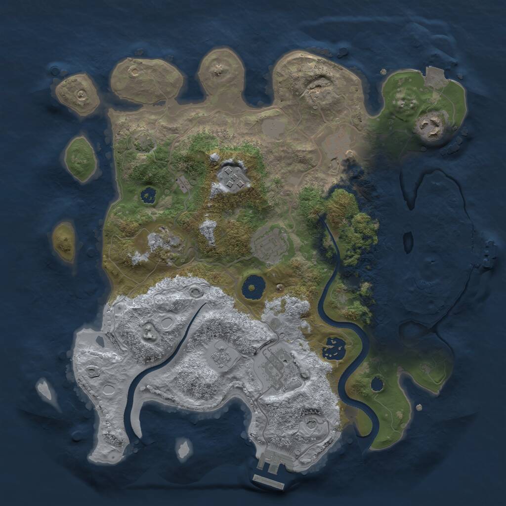 Rust Map: Procedural Map, Size: 3200, Seed: 1315796421, 13 Monuments