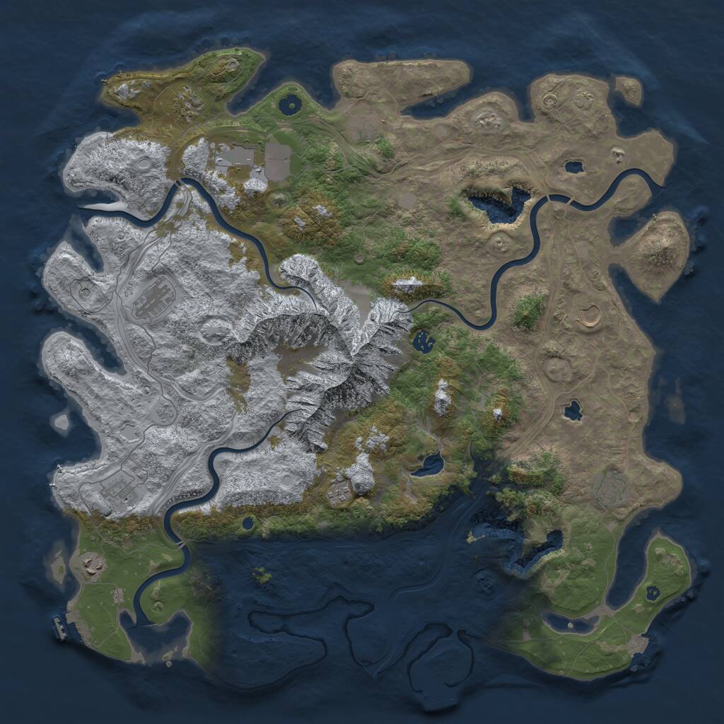 Rust Map: Procedural Map, Size: 5000, Seed: 404705136, 16 Monuments