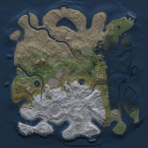 Thumbnail Rust Map: Procedural Map, Size: 3700, Seed: 327767348, 14 Monuments