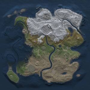 Thumbnail Rust Map: Procedural Map, Size: 3250, Seed: 233473198, 12 Monuments