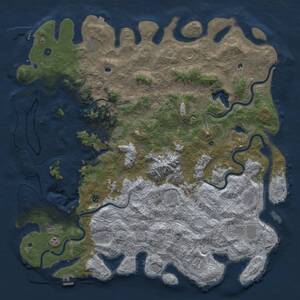 Thumbnail Rust Map: Procedural Map, Size: 6000, Seed: 1631307673, 17 Monuments