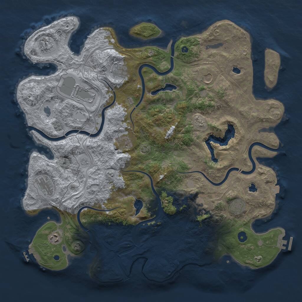 Rust Map: Procedural Map, Size: 4500, Seed: 925610960, 16 Monuments