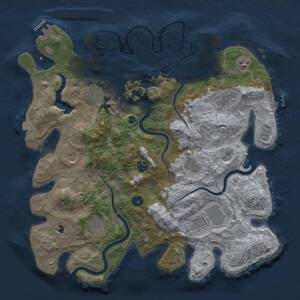 Thumbnail Rust Map: Procedural Map, Size: 4050, Seed: 1772760496, 15 Monuments