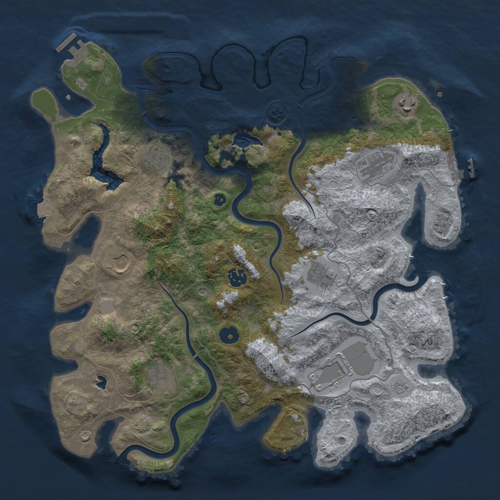 Rust Map: Procedural Map, Size: 4050, Seed: 1772760496, 15 Monuments