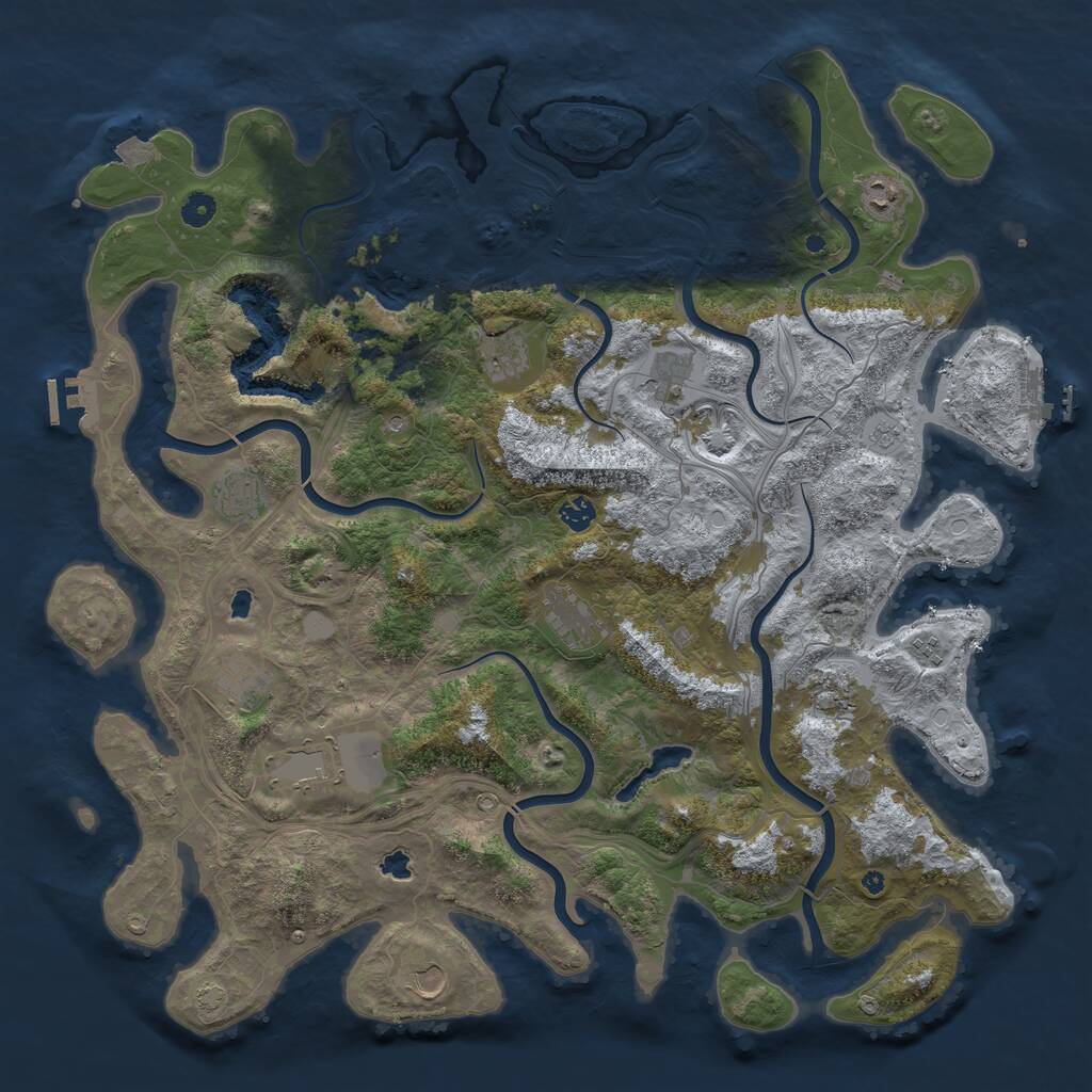 Rust Map: Procedural Map, Size: 4800, Seed: 2125720120, 17 Monuments