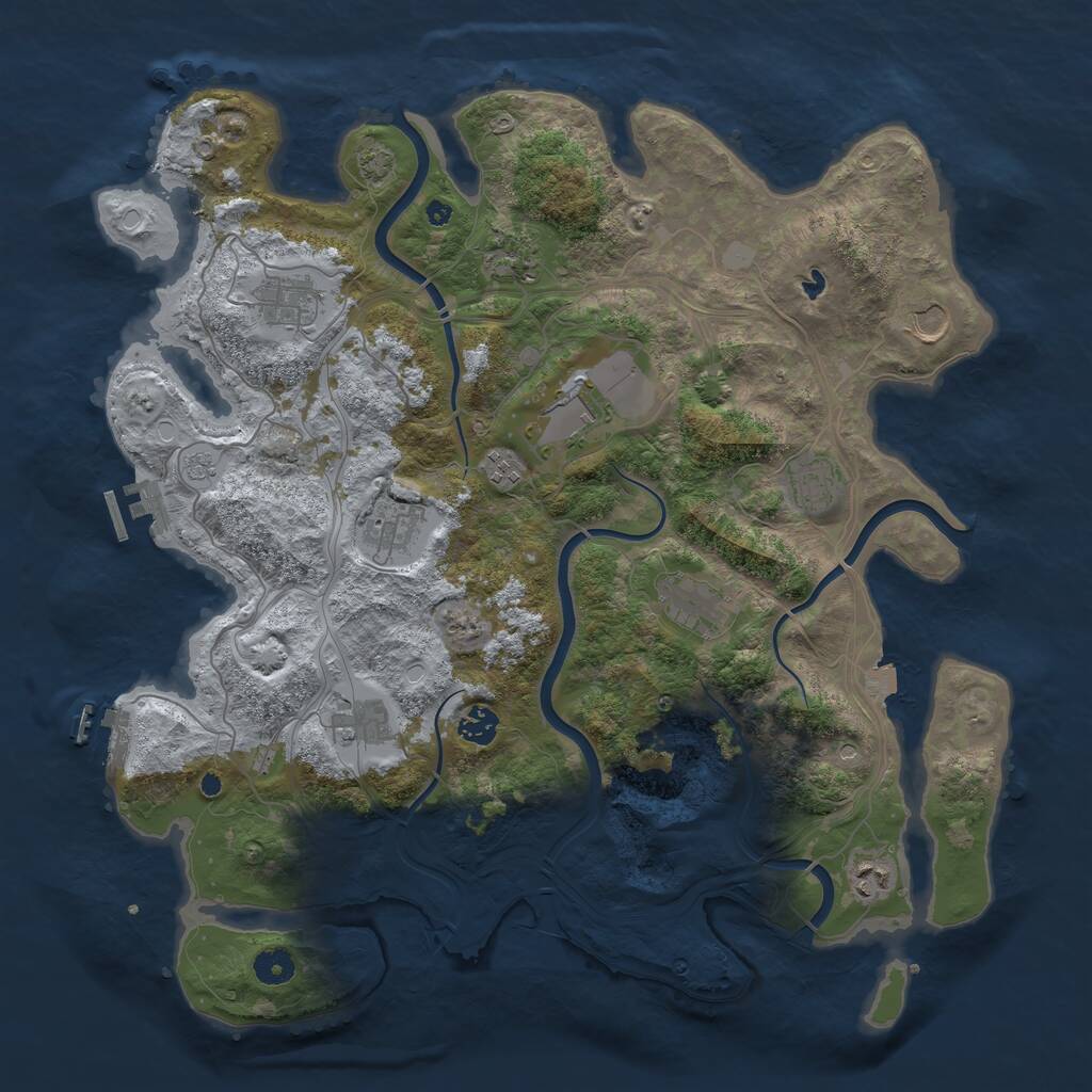 Rust Map: Procedural Map, Size: 4250, Seed: 202215967, 17 Monuments