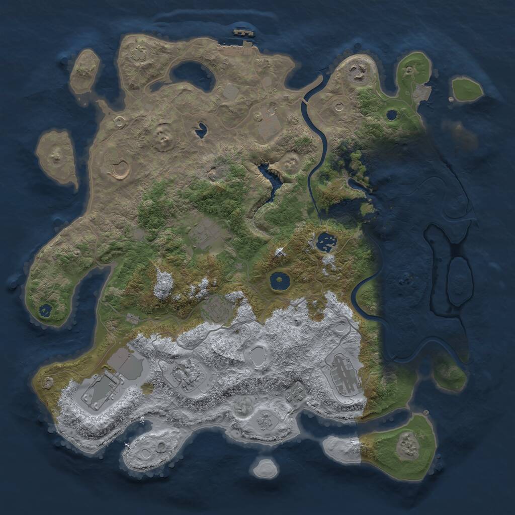 Rust Map: Procedural Map, Size: 4000, Seed: 1975663161, 15 Monuments