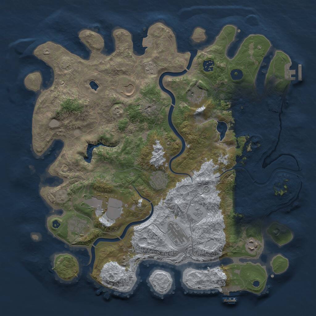 Rust Map: Procedural Map, Size: 4000, Seed: 548965, 15 Monuments