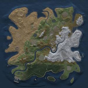 Thumbnail Rust Map: Procedural Map, Size: 3750, Seed: 88375647, 19 Monuments