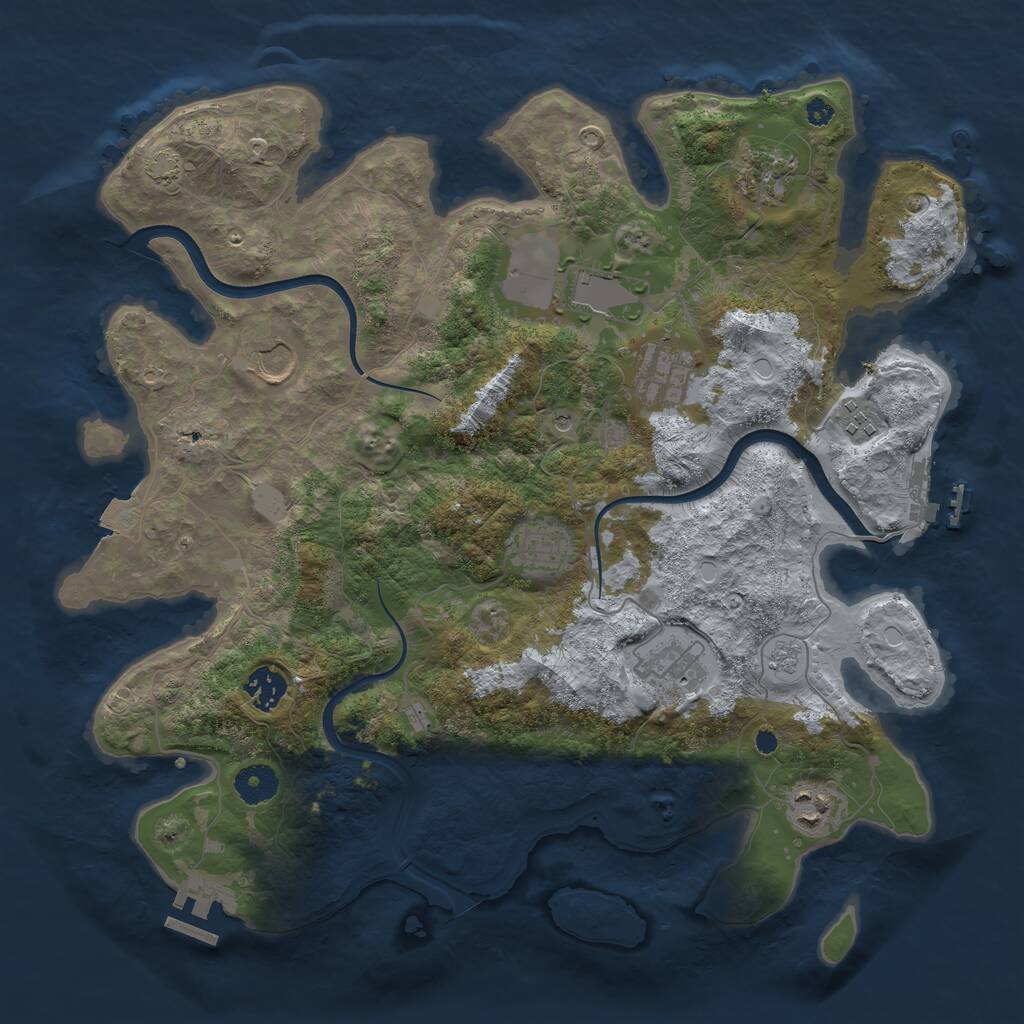 Rust Map: Procedural Map, Size: 3750, Seed: 88375647, 15 Monuments