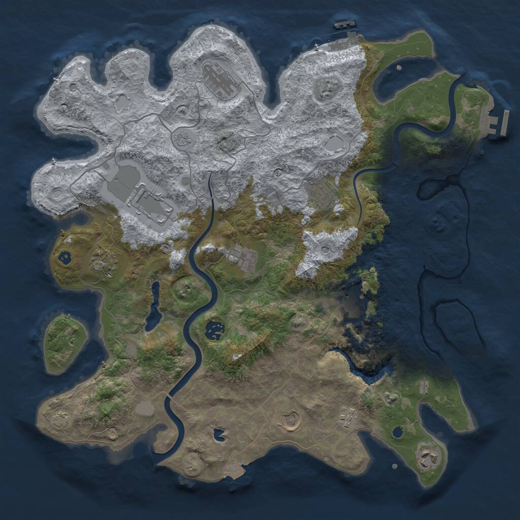 Rust Map: Procedural Map, Size: 4000, Seed: 562025, 16 Monuments