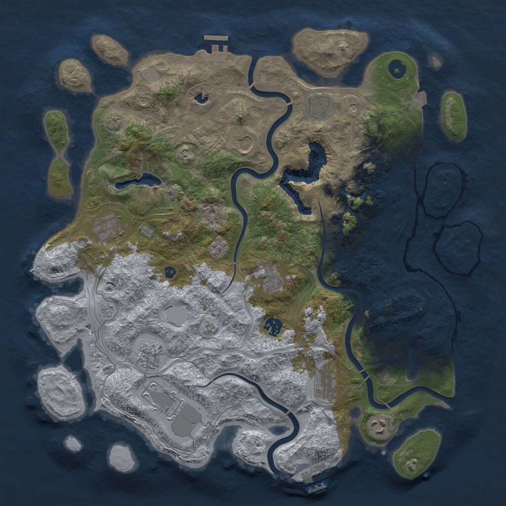 Rust Map: Procedural Map, Size: 4250, Seed: 1016139237, 16 Monuments