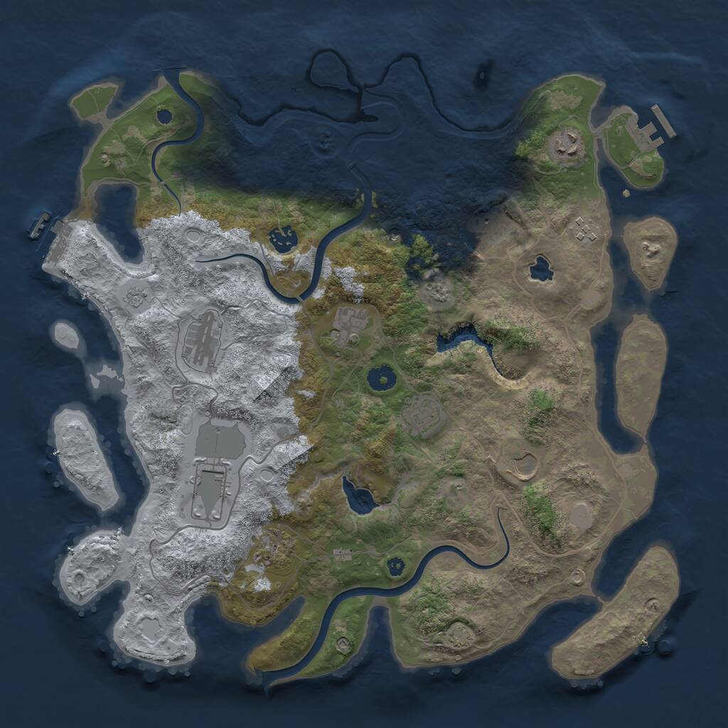 Rust Map: Procedural Map, Size: 4000, Seed: 1422709499, 16 Monuments