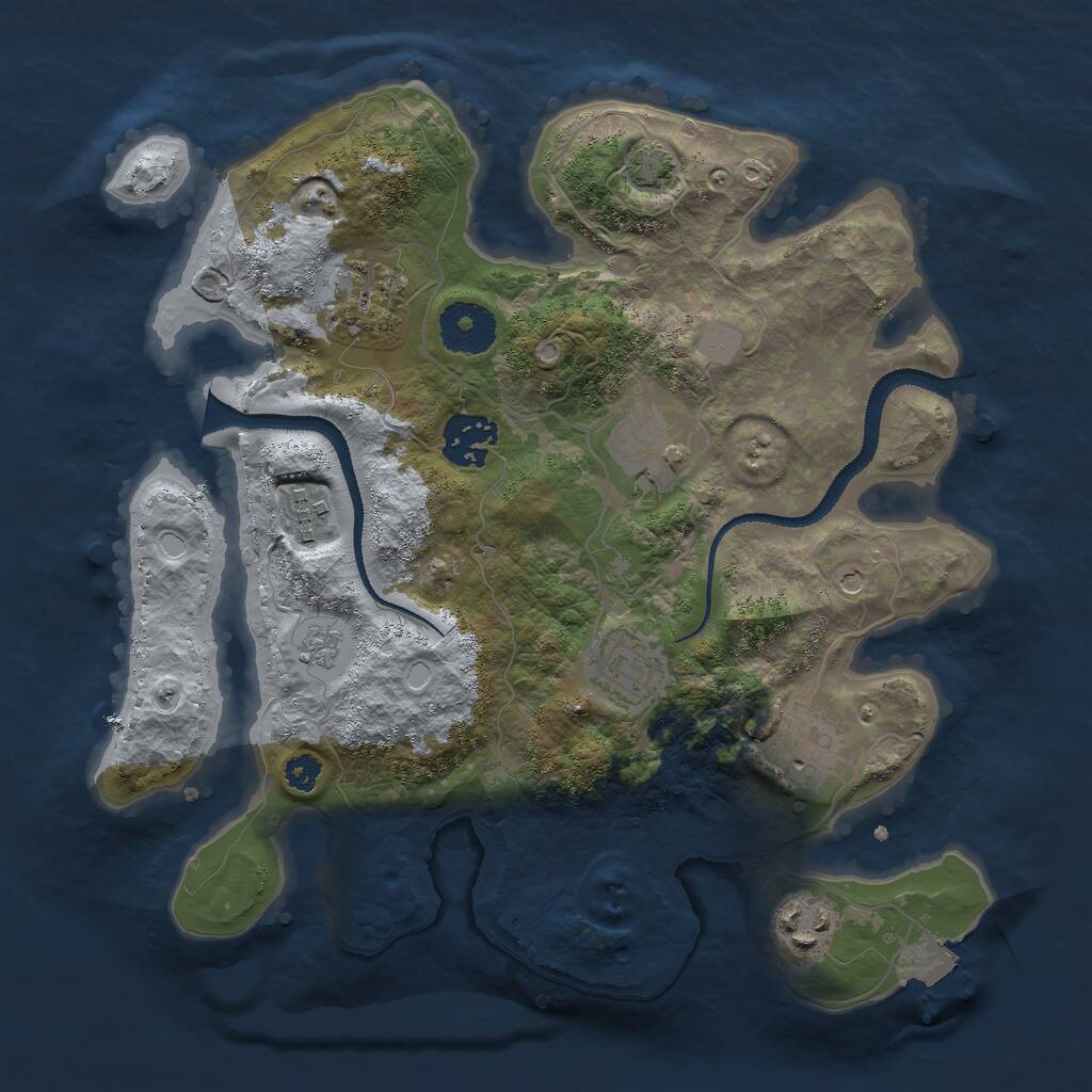 Rust Map: Procedural Map, Size: 3000, Seed: 48000, 11 Monuments