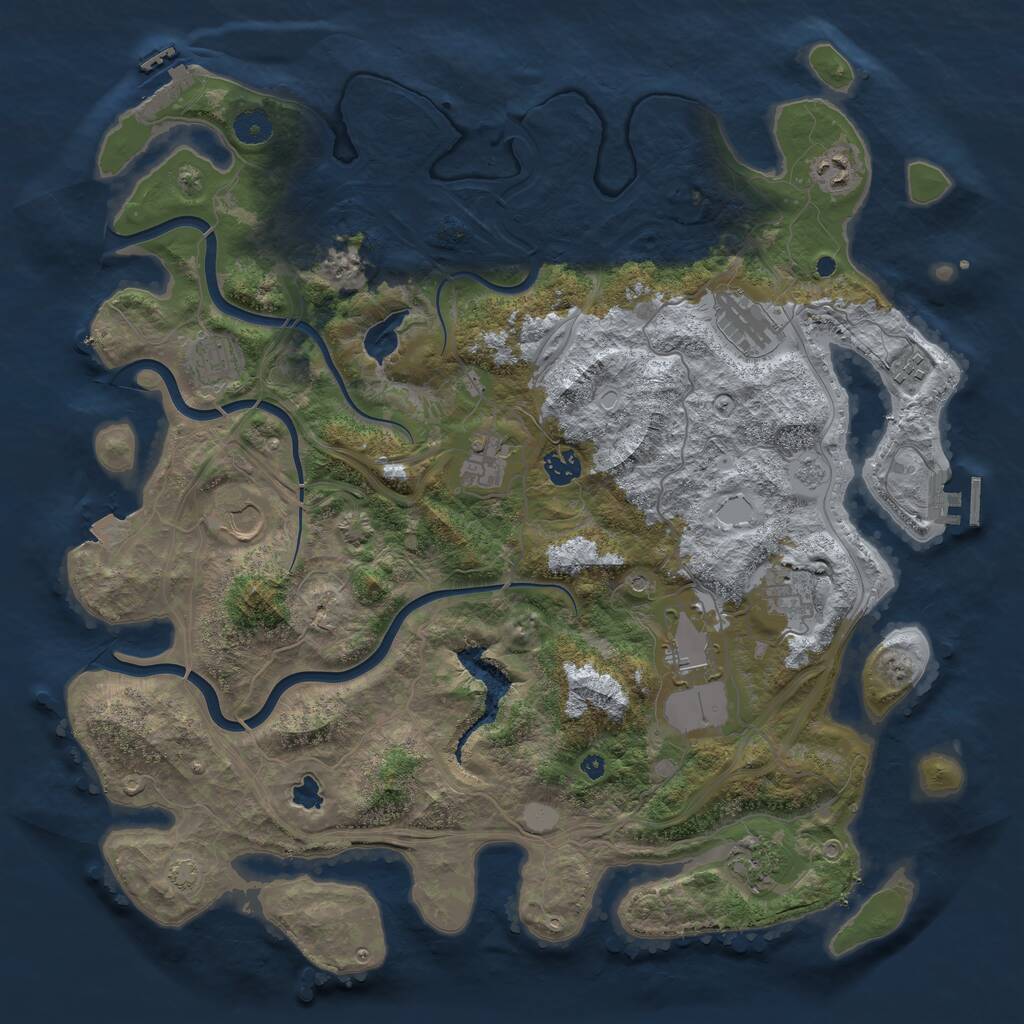 Rust Map: Procedural Map, Size: 4250, Seed: 80159286, 16 Monuments