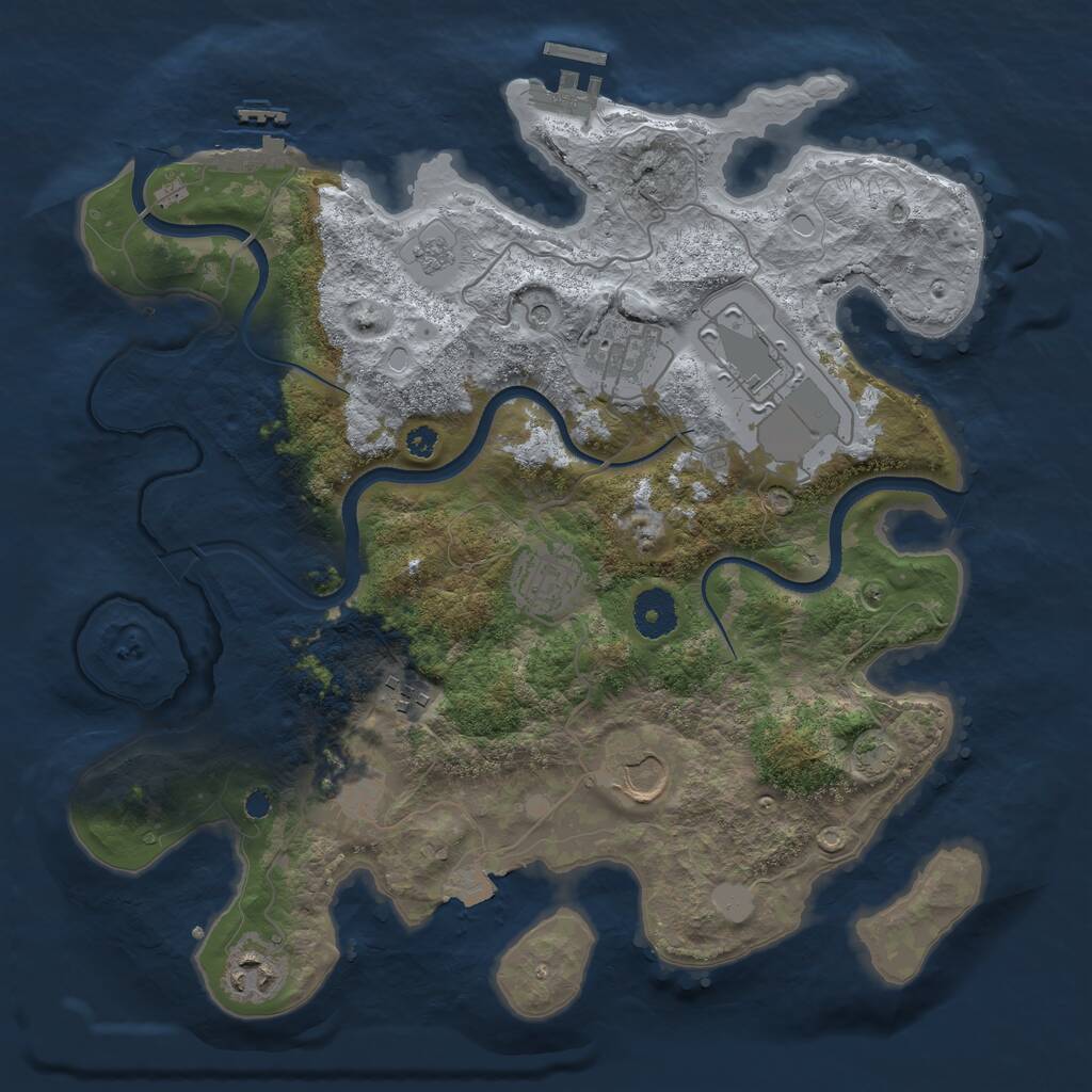 Rust Map: Procedural Map, Size: 3500, Seed: 1768245003, 13 Monuments