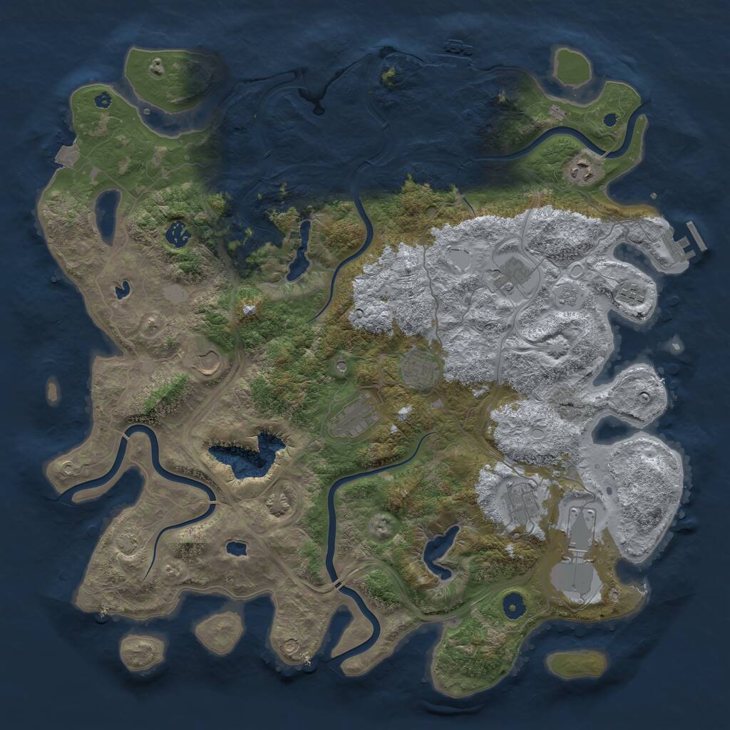 Rust Map: Procedural Map, Size: 4500, Seed: 73589, 15 Monuments