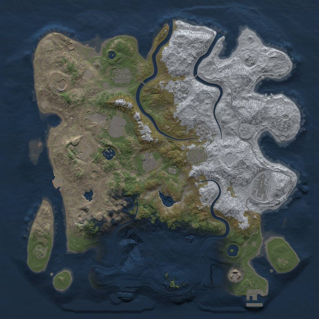 Rust Map: Procedural Map, Size: 4000, Seed: 1396499641, 17 Monuments
