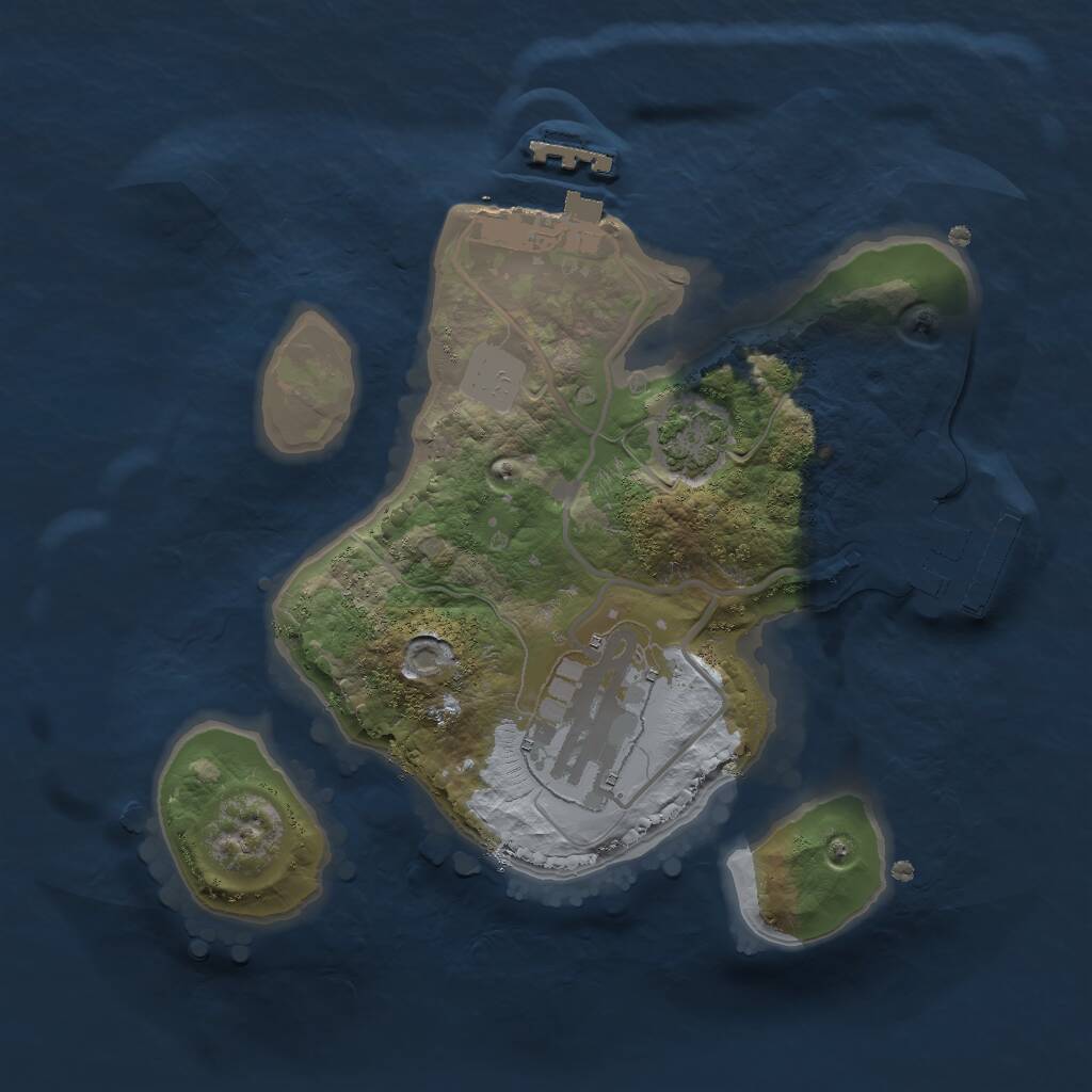 Rust Map: Procedural Map, Size: 2000, Seed: 1732814535, 5 Monuments