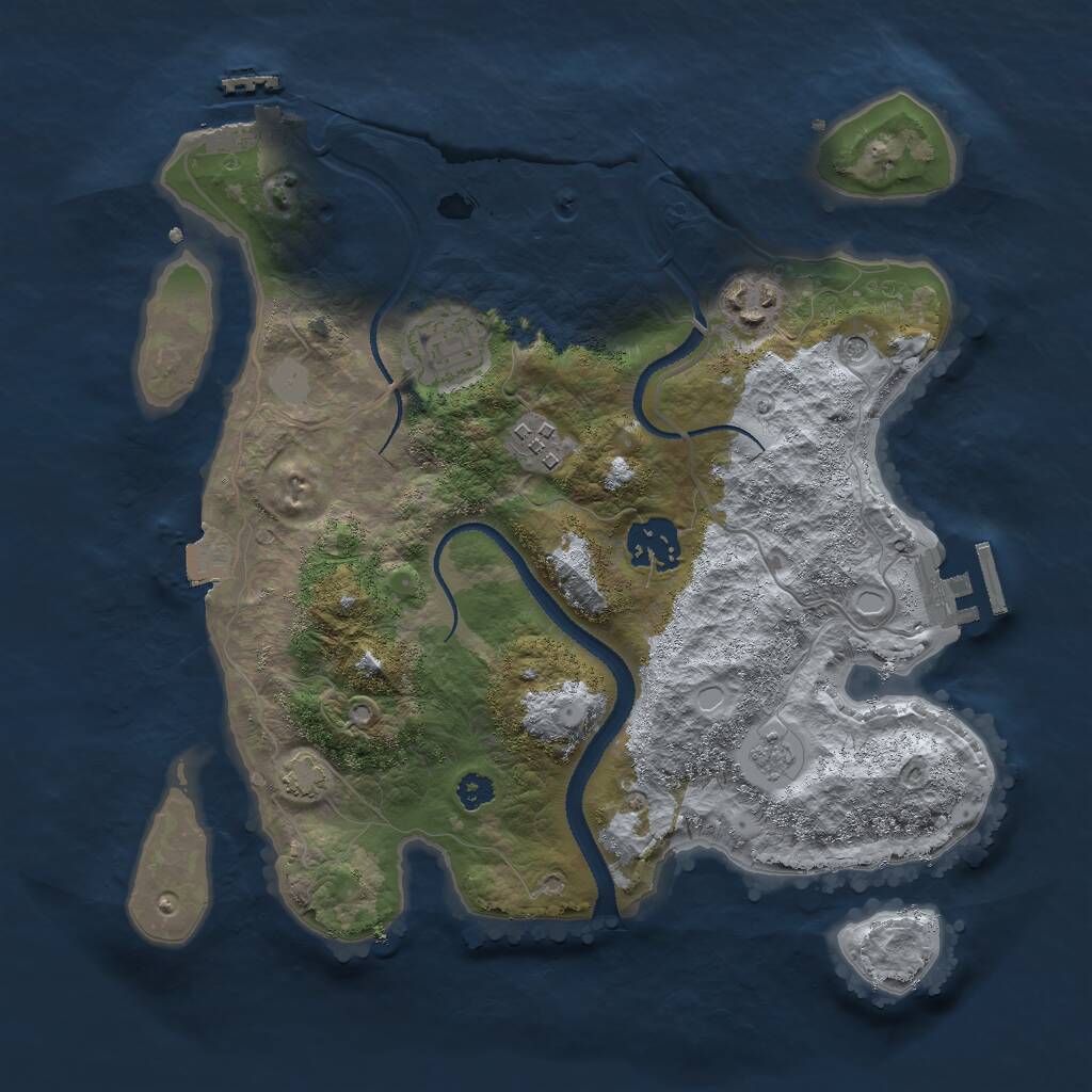 Rust Map: Procedural Map, Size: 3000, Seed: 1675947046, 10 Monuments