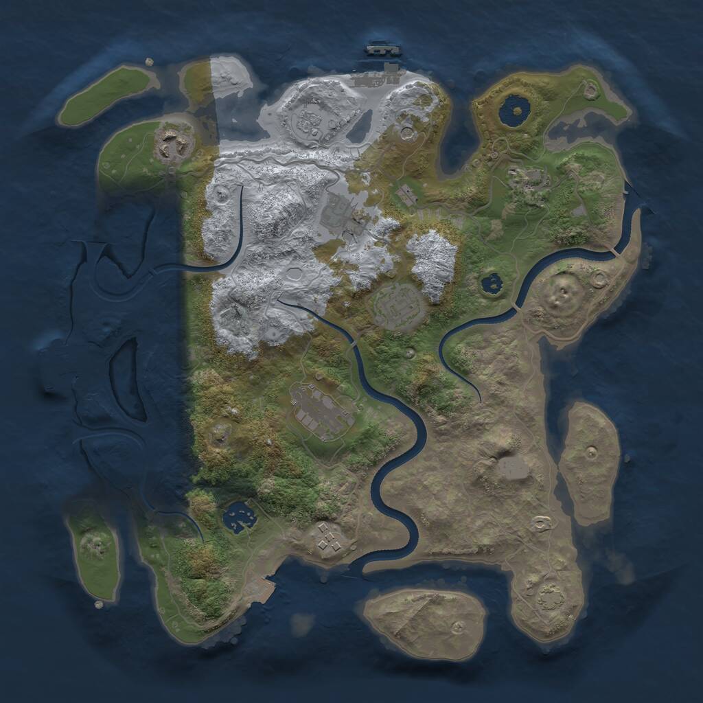 Rust Map: Procedural Map, Size: 3400, Seed: 1334456, 13 Monuments