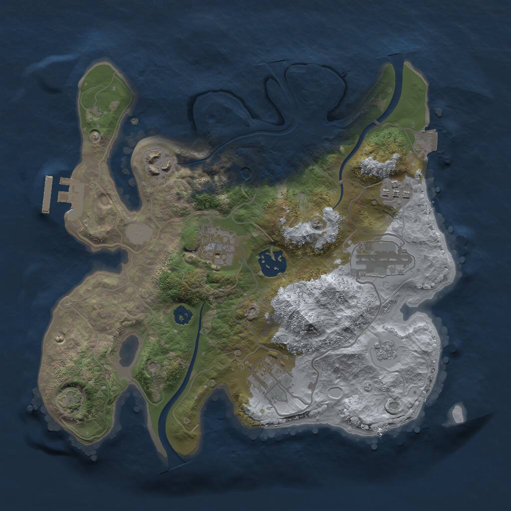 Rust Map: Procedural Map, Size: 2750, Seed: 5625, 11 Monuments