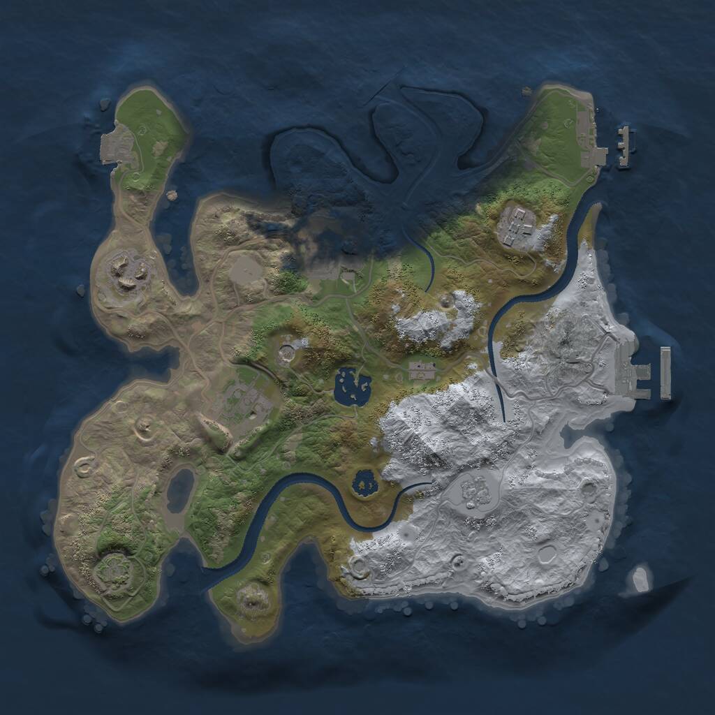 Rust Map: Procedural Map, Size: 2750, Seed: 5625, 11 Monuments