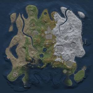 Thumbnail Rust Map: Procedural Map, Size: 3500, Seed: 1261882040, 13 Monuments