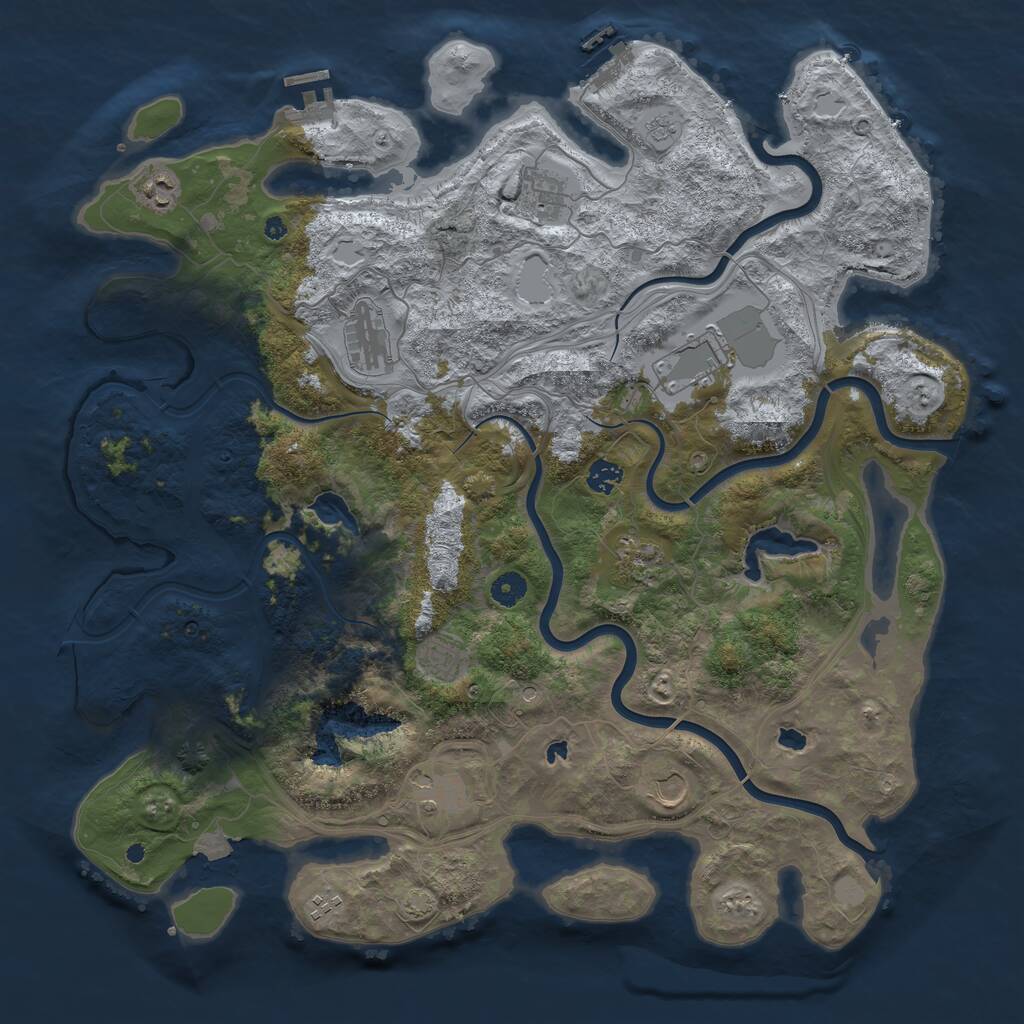 Rust Map: Procedural Map, Size: 4500, Seed: 5498623, 16 Monuments