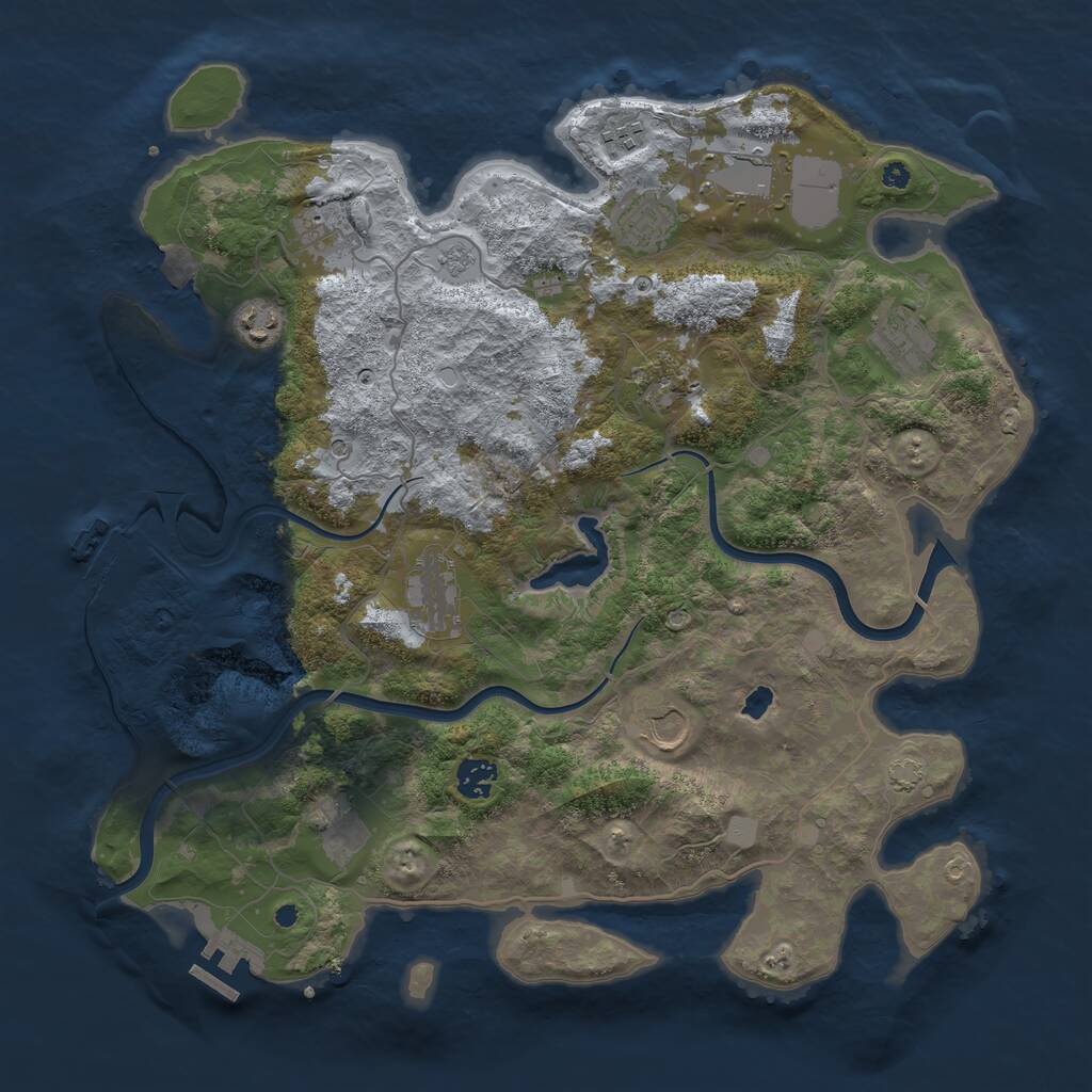 Rust Map: Procedural Map, Size: 4000, Seed: 612266024, 17 Monuments