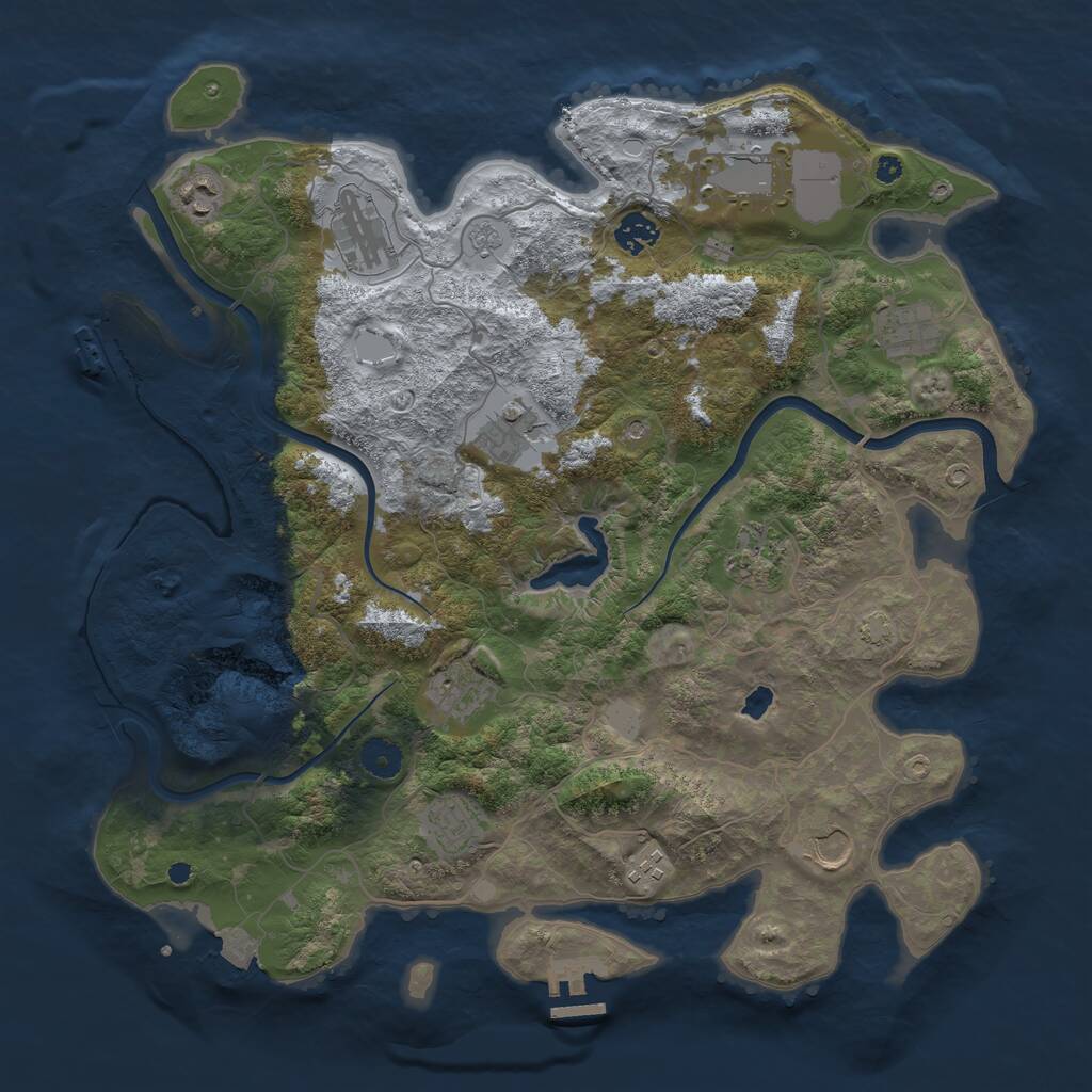 Rust Map: Procedural Map, Size: 4000, Seed: 612266024, 17 Monuments