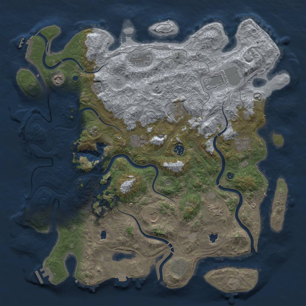 Rust Map: Procedural Map, Size: 4500, Seed: 1913044153, 17 Monuments