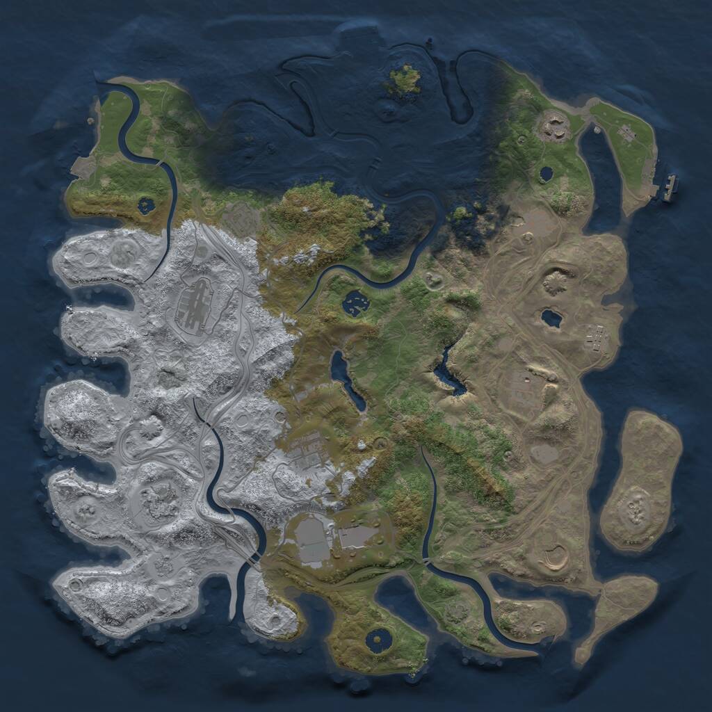 Rust Map: Procedural Map, Size: 4250, Seed: 475081751, 17 Monuments
