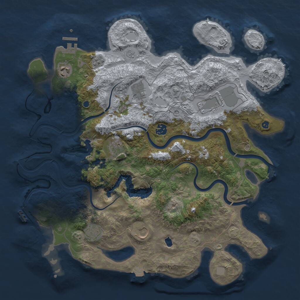 Rust Map: Procedural Map, Size: 4000, Seed: 573559997, 14 Monuments