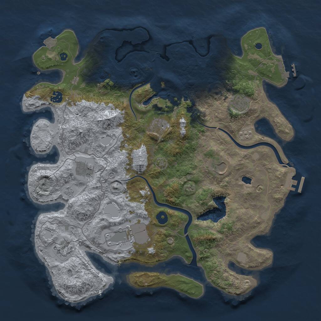 Rust Map: Procedural Map, Size: 4000, Seed: 18852, 14 Monuments