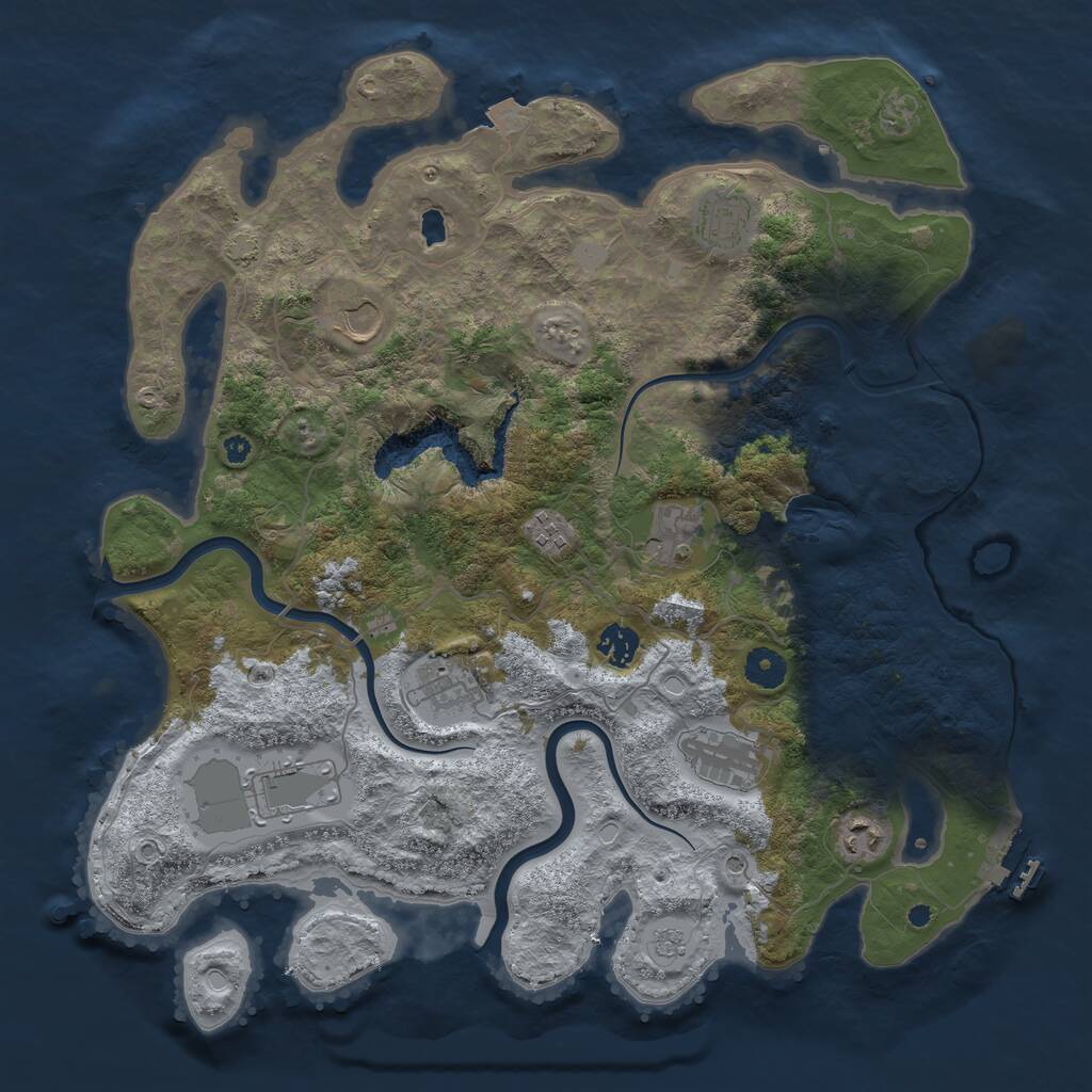 Rust Map: Procedural Map, Size: 4000, Seed: 15307467, 14 Monuments